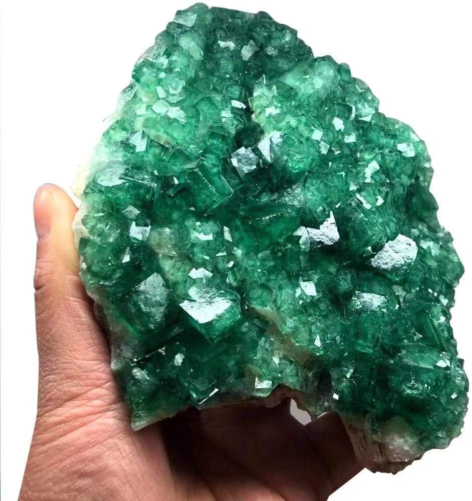 1pc 1000g-1200g Green Fluorite Geode Cluster Rough Stone Mineral Specimen