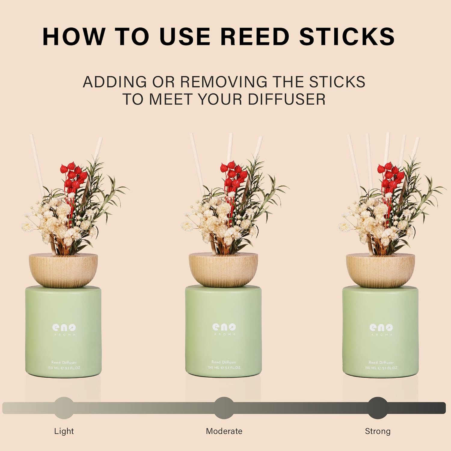 SOXCOMFY Reed Diffuser Set with Dried Flowers