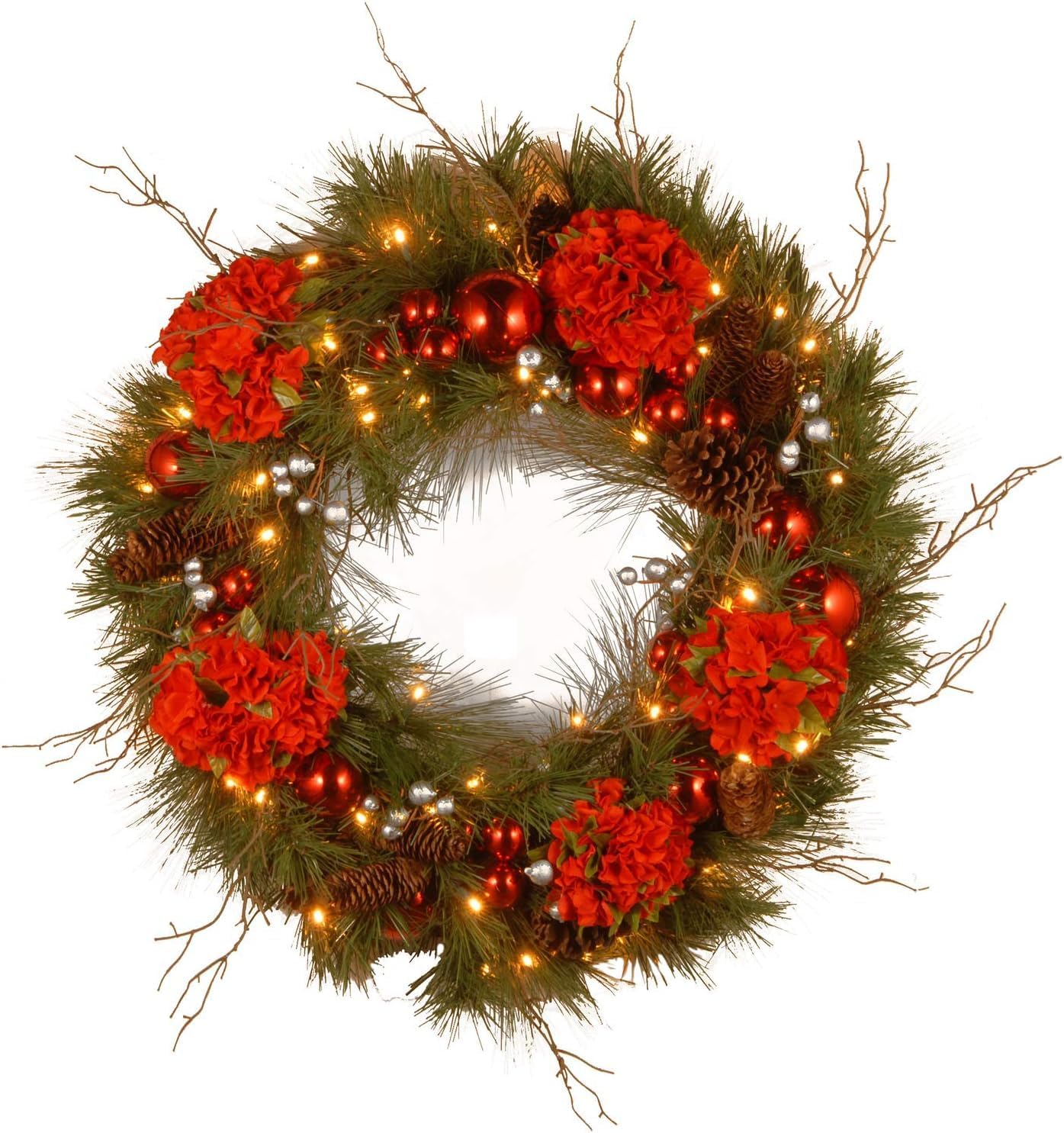 National Tree Company Pre-Lit Artificial Christmas Wreath 24 Inches