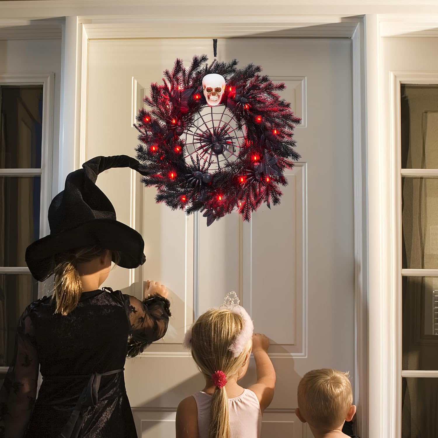 22 Inch Halloween Wreath with Lights
