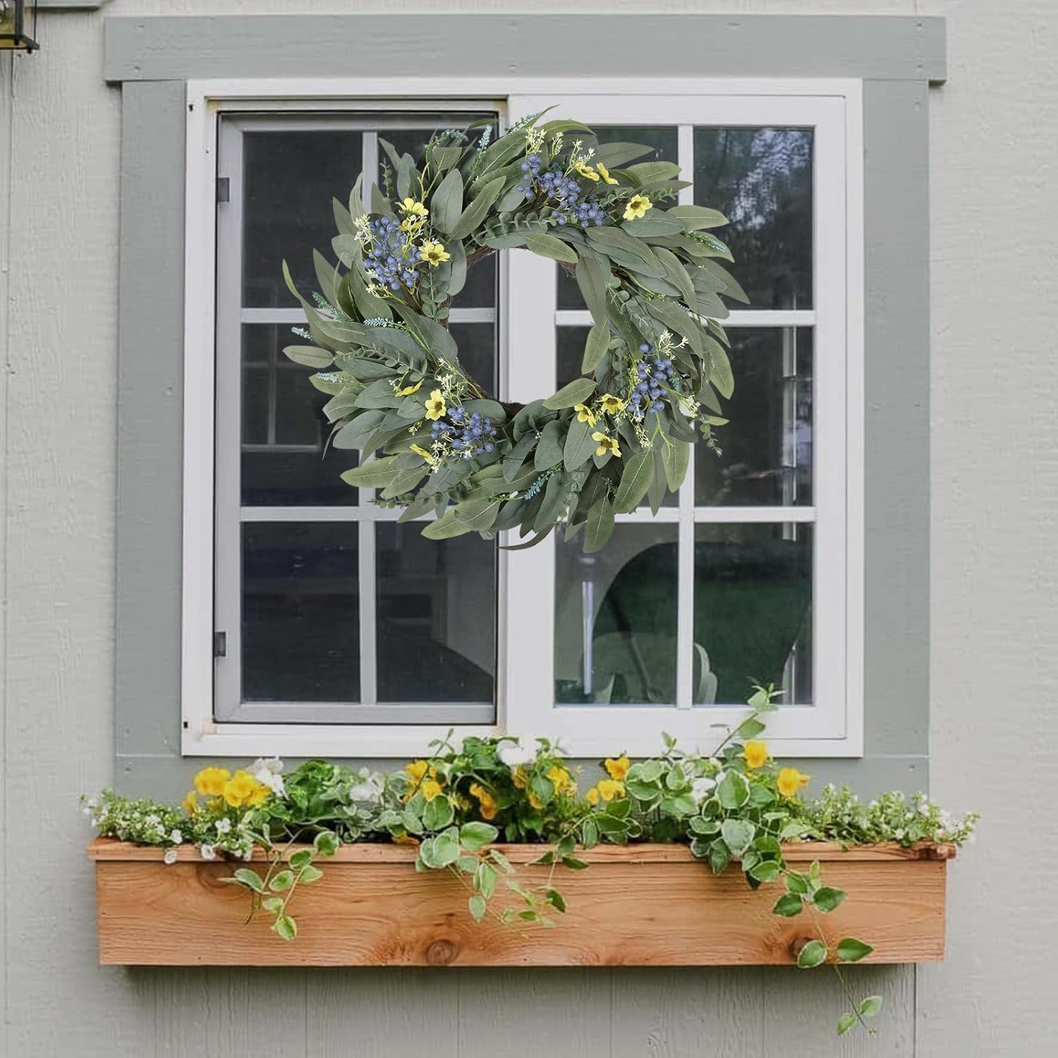 26 Inches Large Eucalyptus Spring Wreath for Front Door