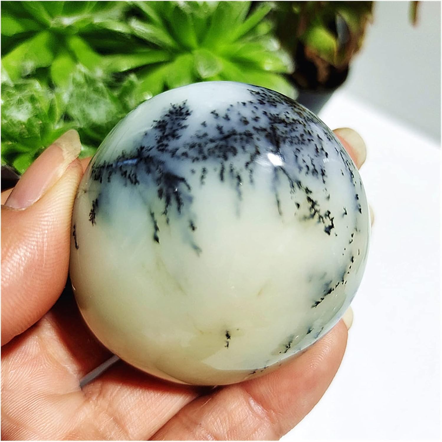 FIDEMM Natural Crystal Dendritic Opal Stones for Feng Shui