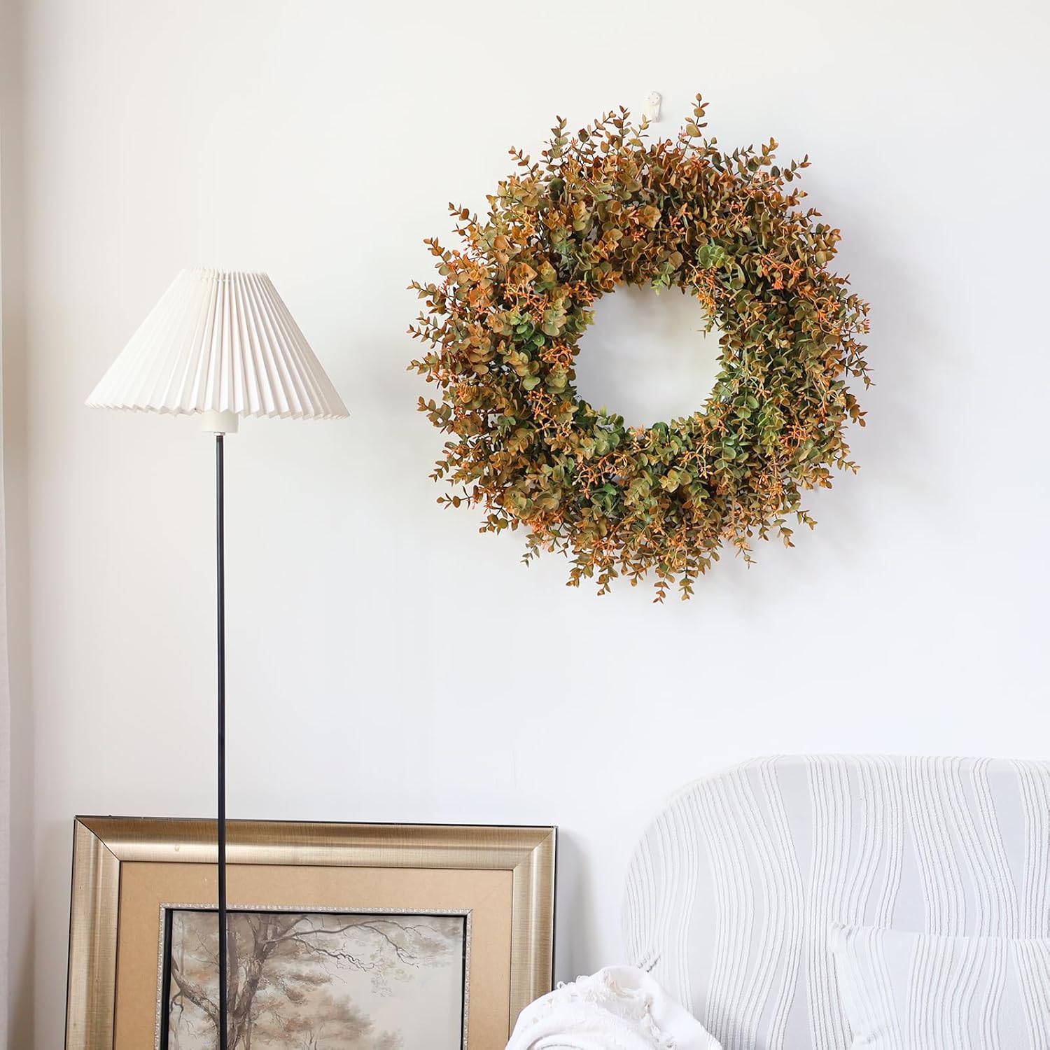 26 Inch Fall Wreath for Front Door Outdoor Decor