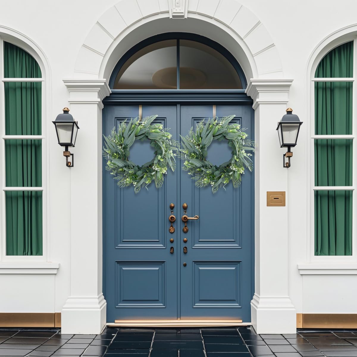 Seasons 22 Inch Artificial Eucalyptus Wreath for Front Door