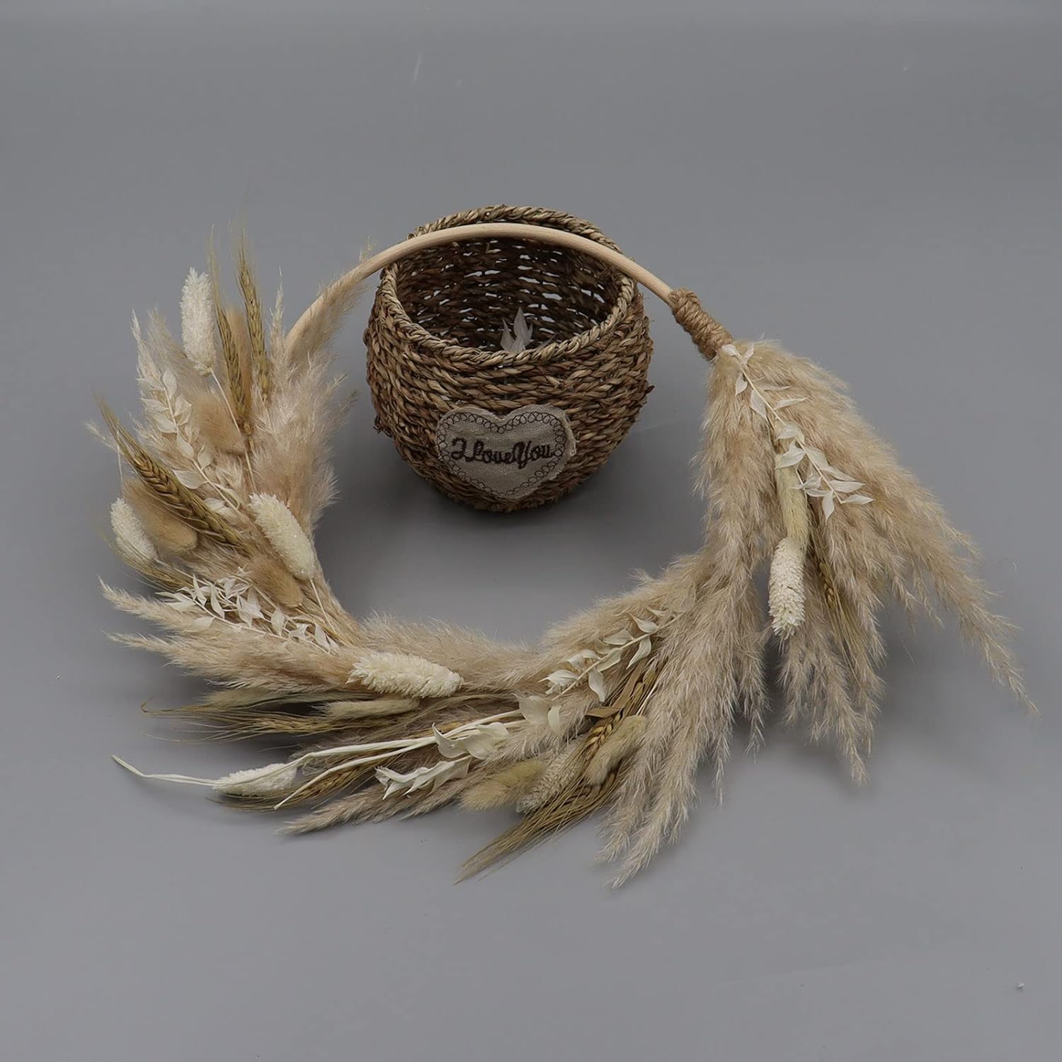 Real Dried Flower Wreath for Front Door Decorations