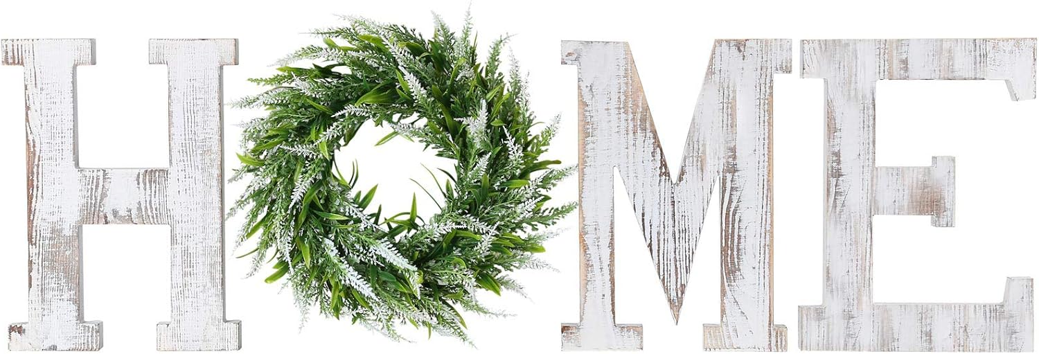 LOSOUR Farmhouse Decor Wood Letters Wreath