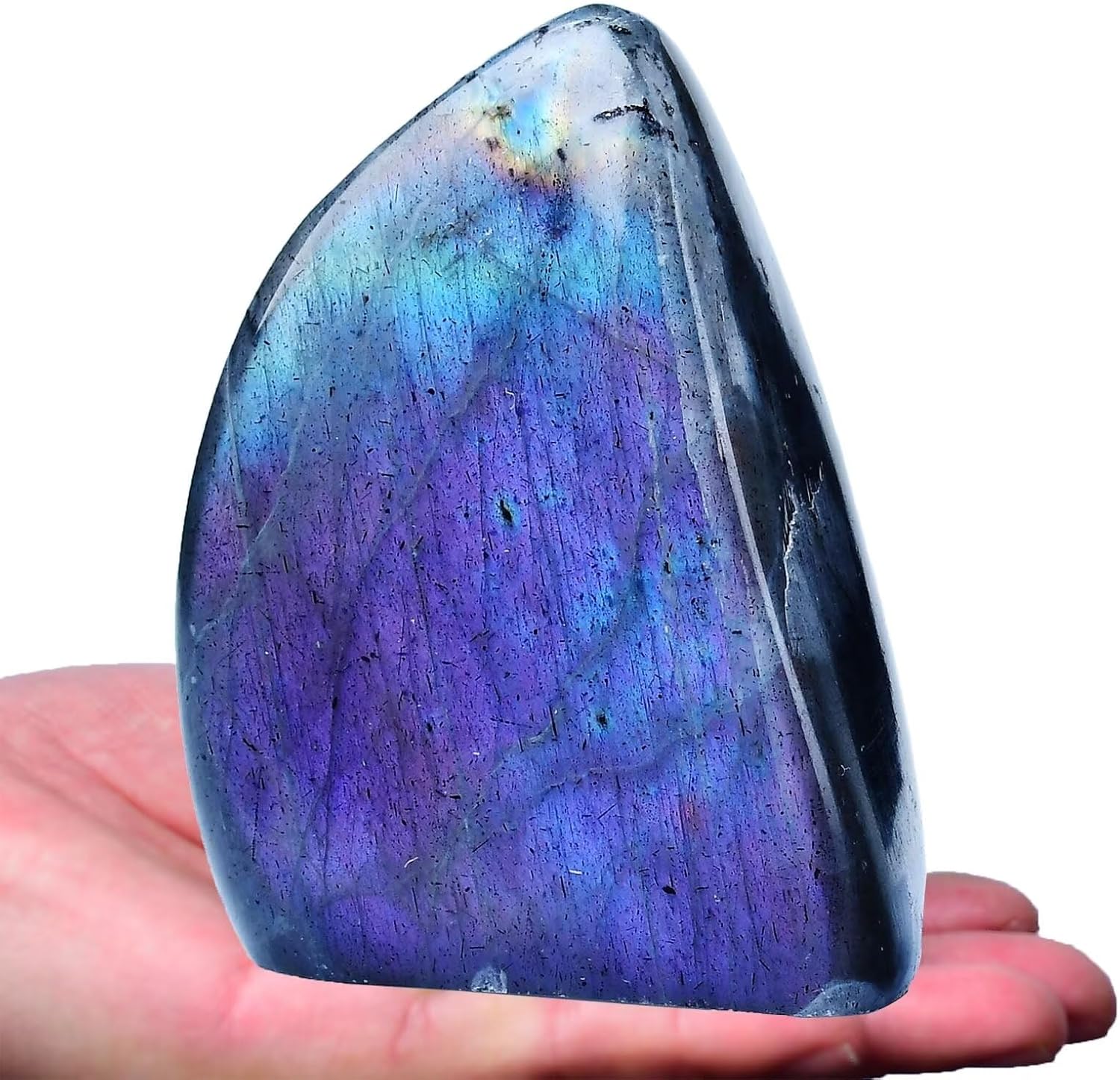 Large Purple Labradorite Healing Crystal Block for Meditation and Home Decor