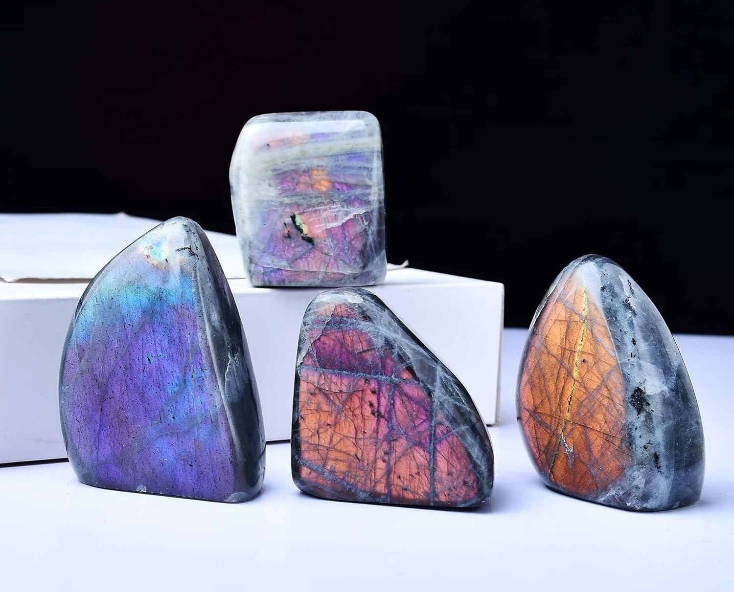 Large Purple Labradorite Healing Crystal Block for Meditation and Home Decor