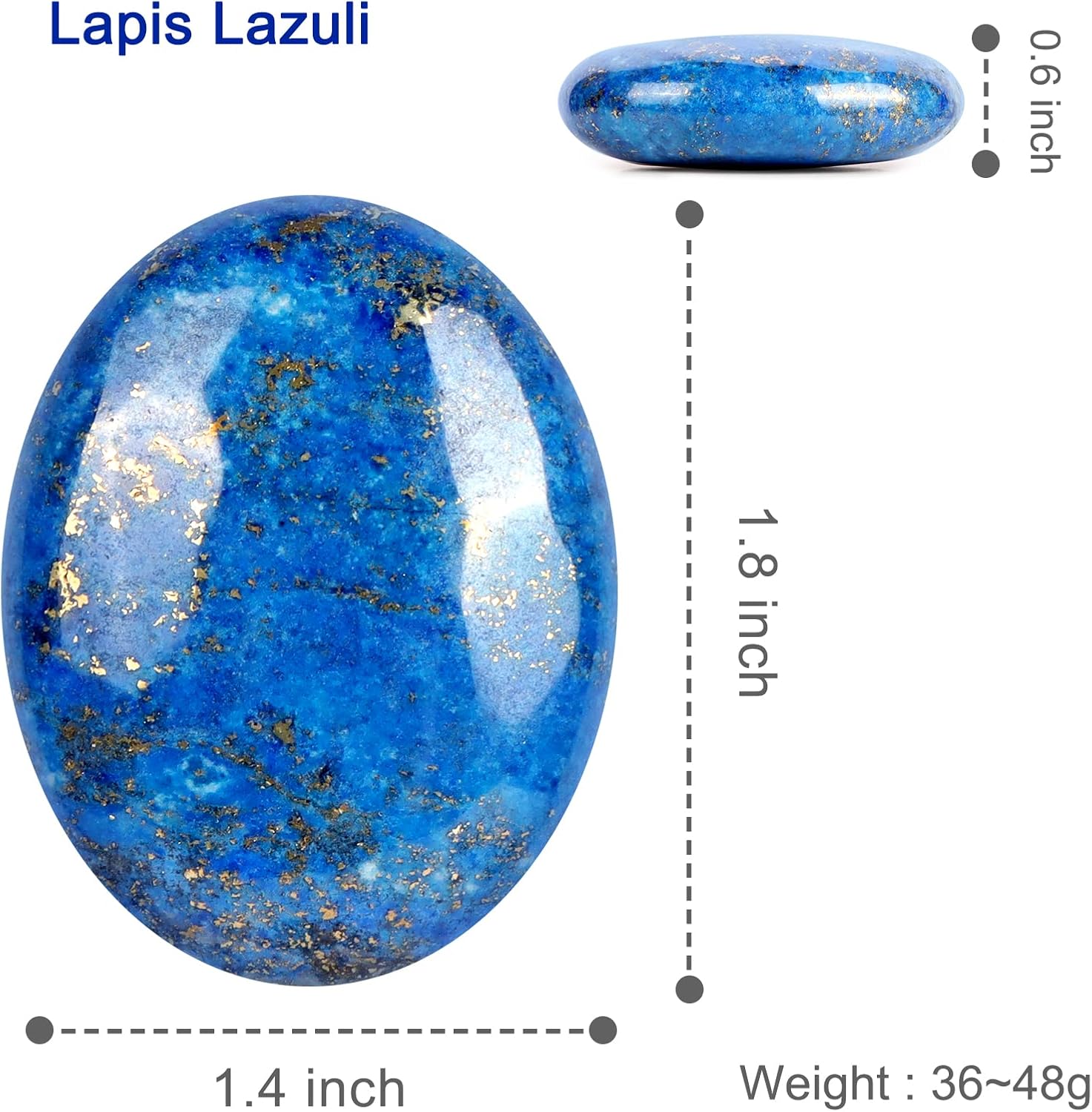 Chakra Worry Stones for Anxiety Lapis Lazuli Handcarved Pocket Stones 2PCS