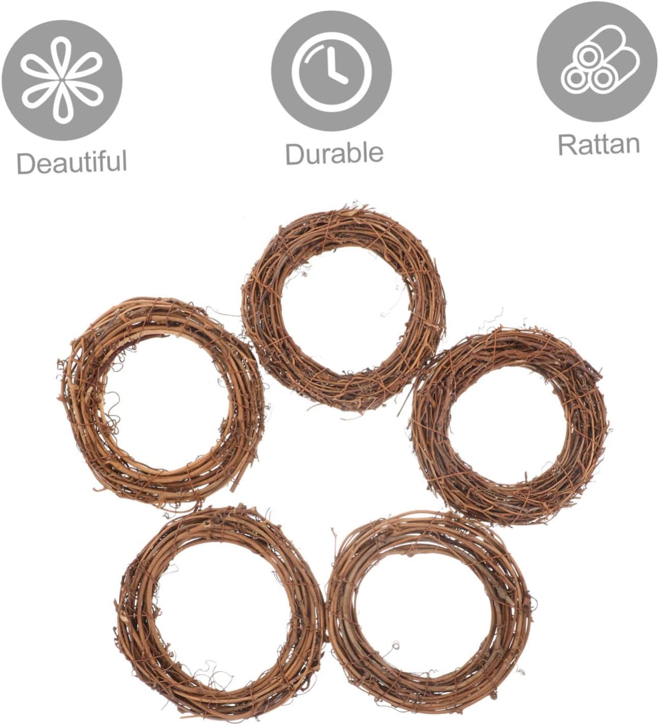 IMIKEYA 20pcs Christmas Woven Rattan Door Wreath Decor