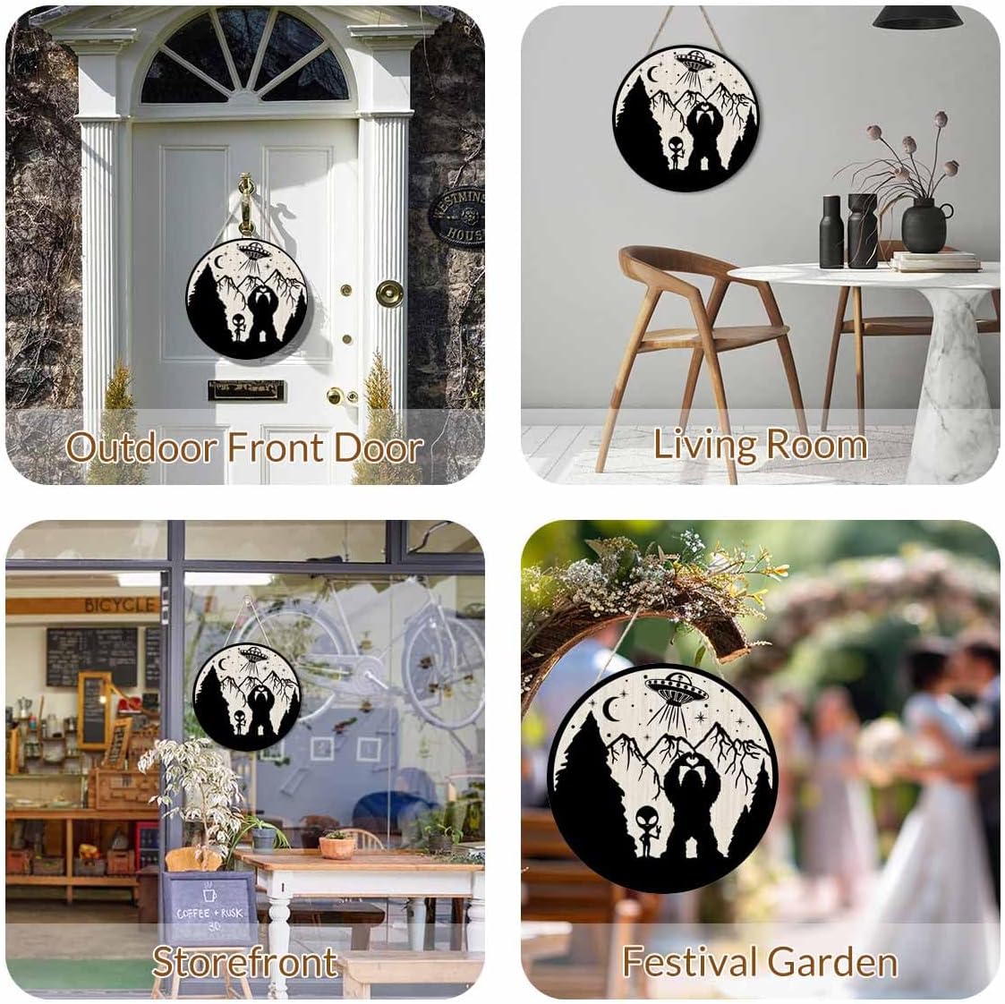 Welcome Wreath Front Door Decor 12Inch Wood Sign Farmhouse Style