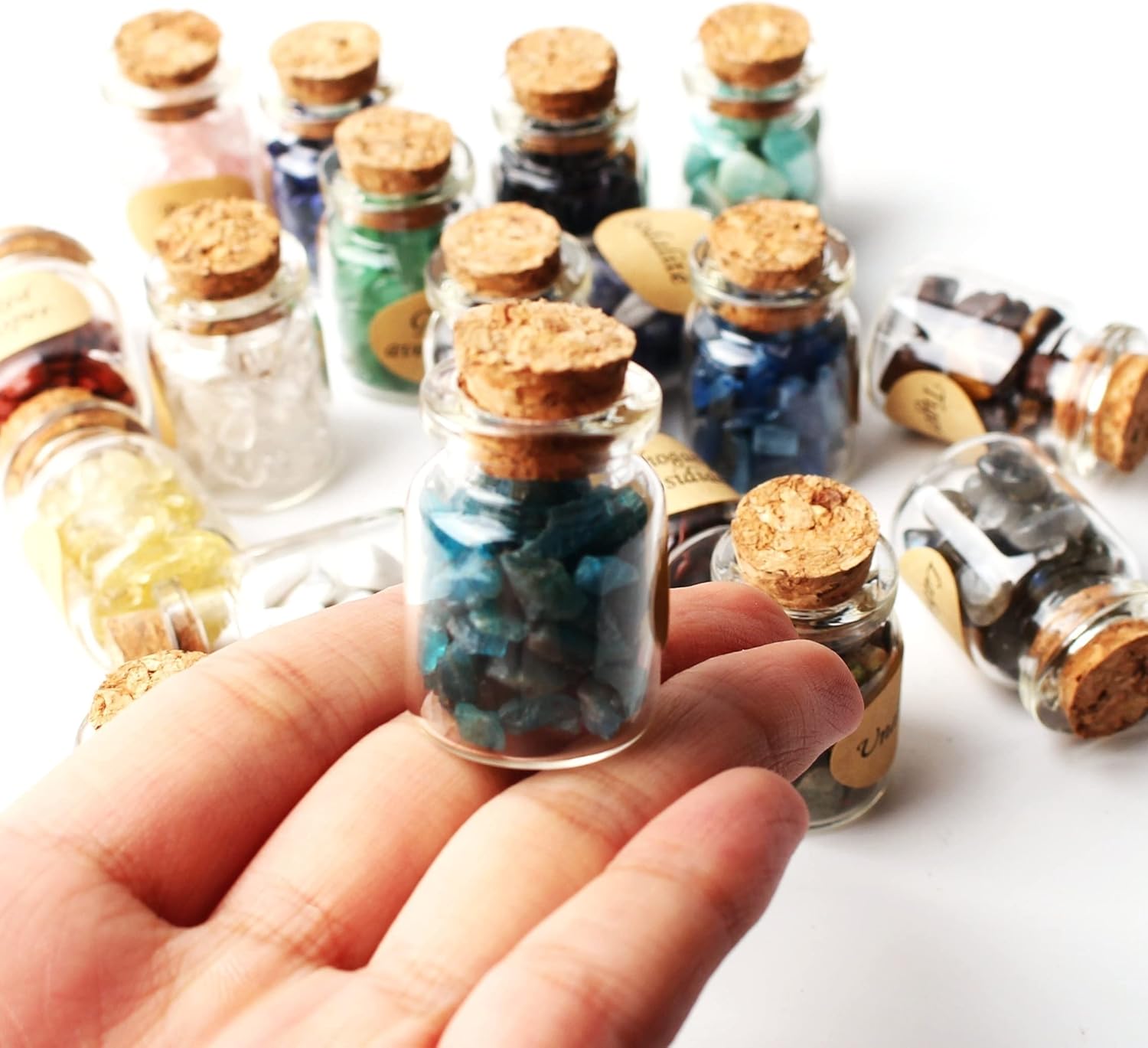 Natural Crystal Stones 18Pcs Set for Meditation and Healing