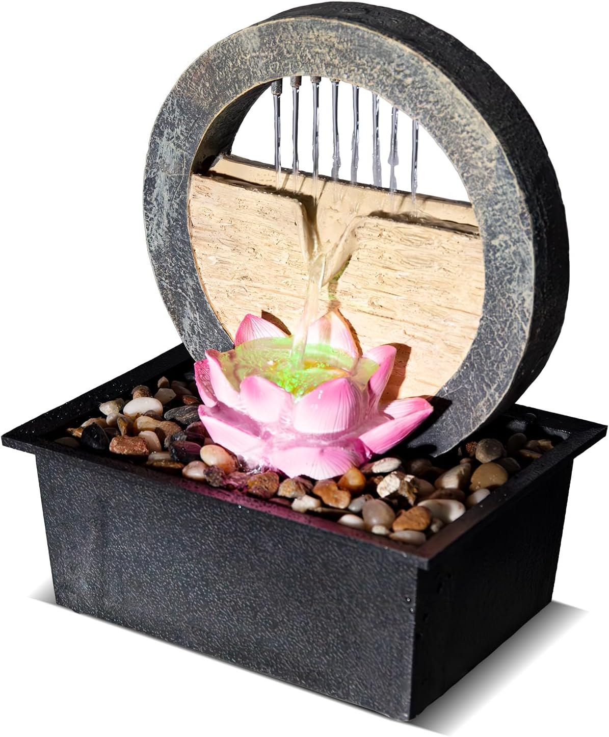 Vipush Tabletop Water Fountain with LED Light