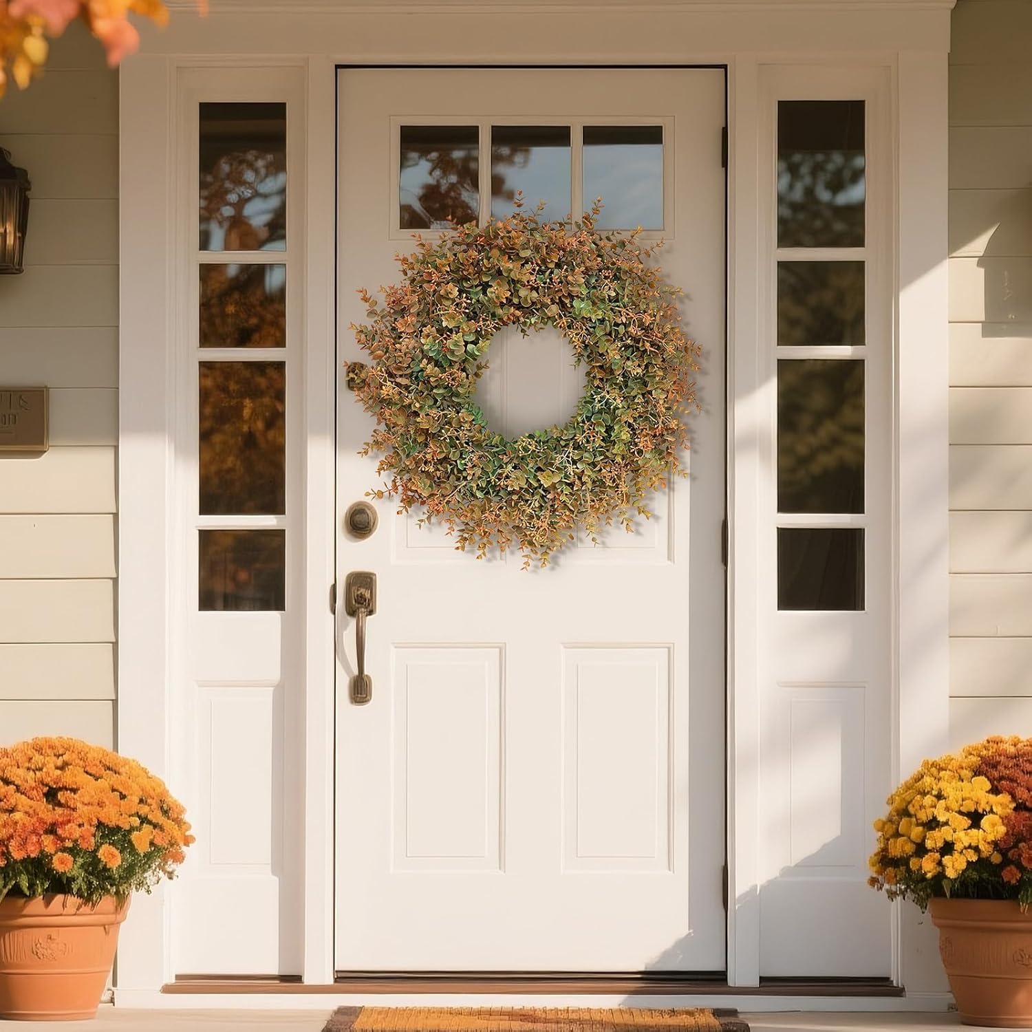 26 Inch Fall Wreath for Front Door Outdoor Decor