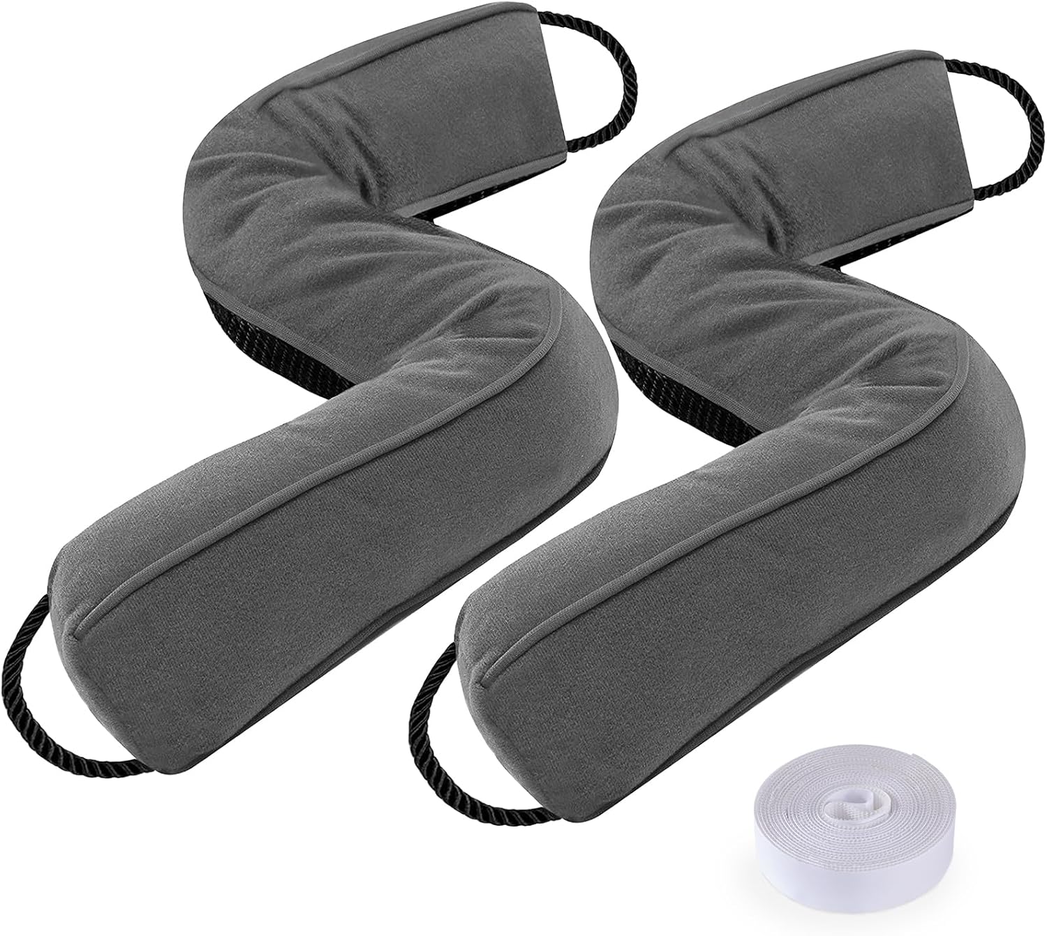 Sunolga 2 Pack Door Draft Stopper with Glass Beads and Cotton Black
