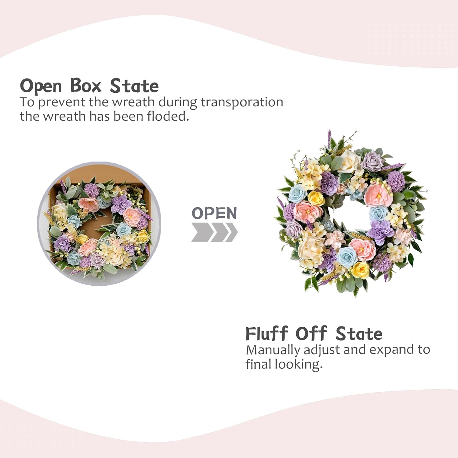 TEMPUS Spring Summer Wreath for Front Door