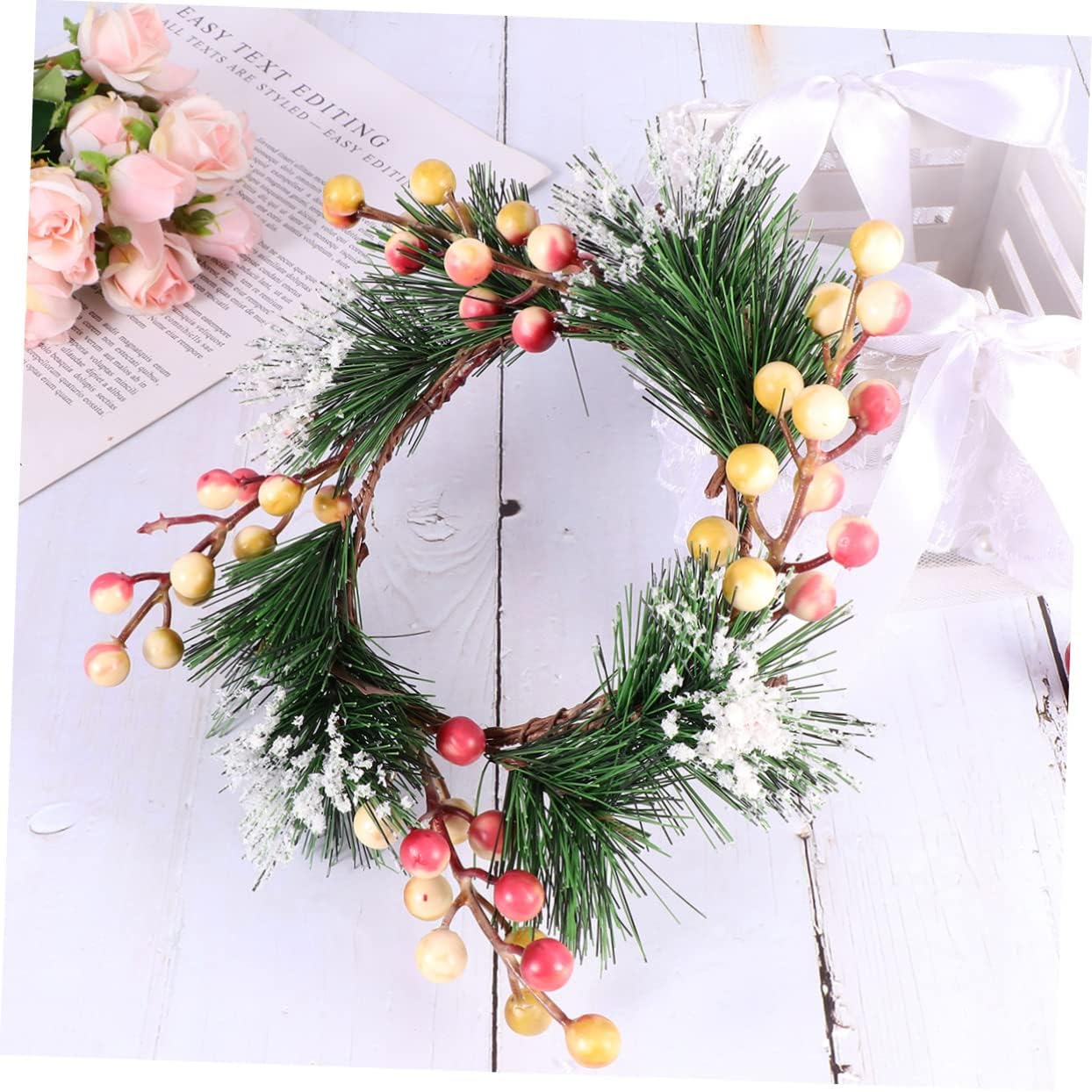 Cabilock Resin Berry Garland Wreath for Front Door