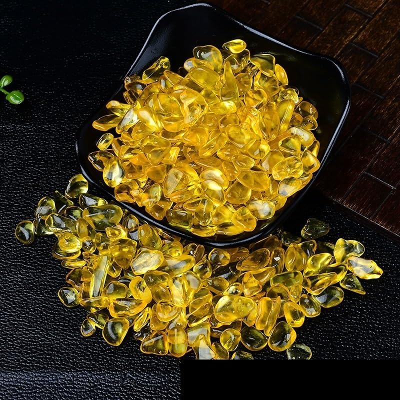 NASTYA Natural Yellow Crystal Gravel Tumbling Stones 9-12mm