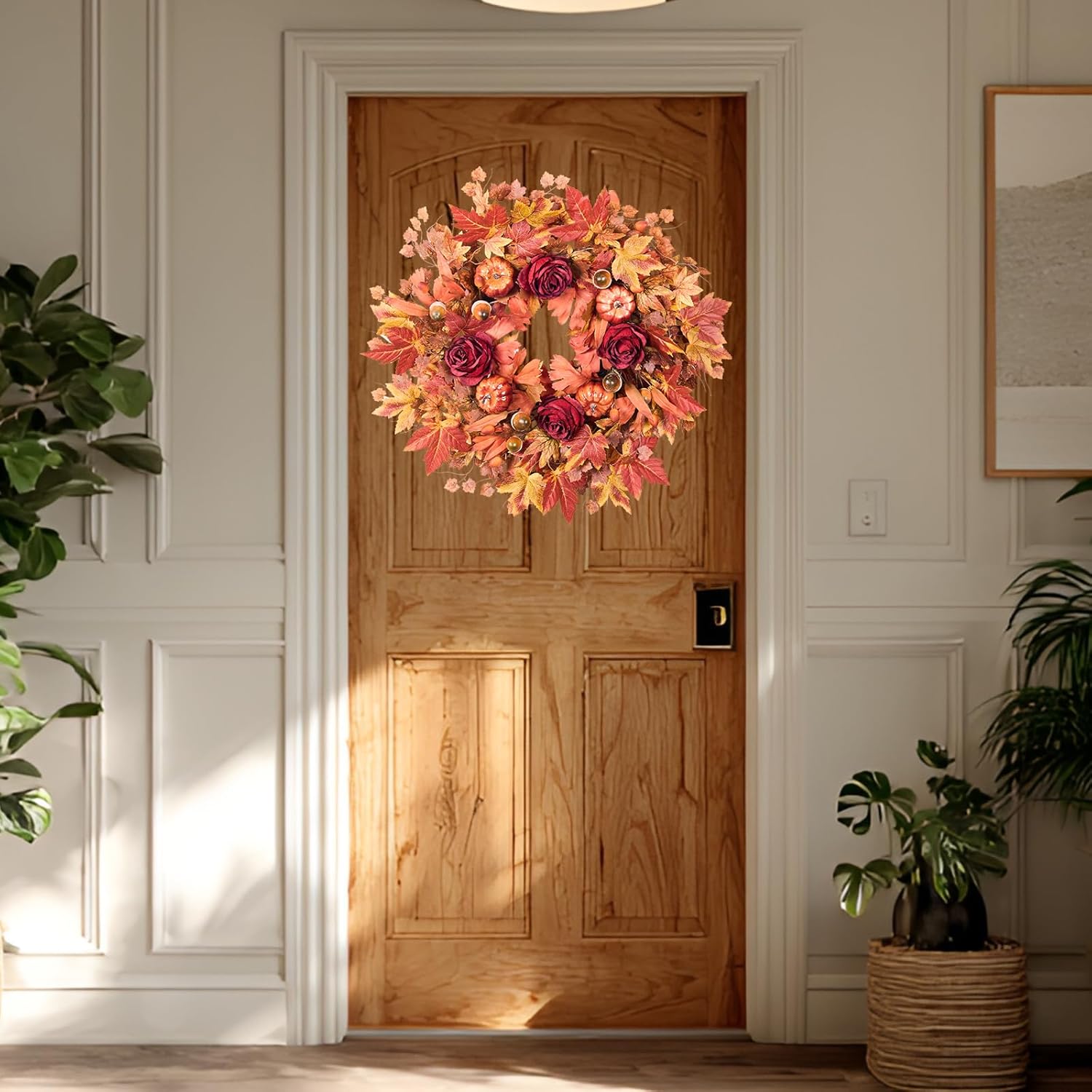 26 Inch Autumn Wreath for Front Door Decor