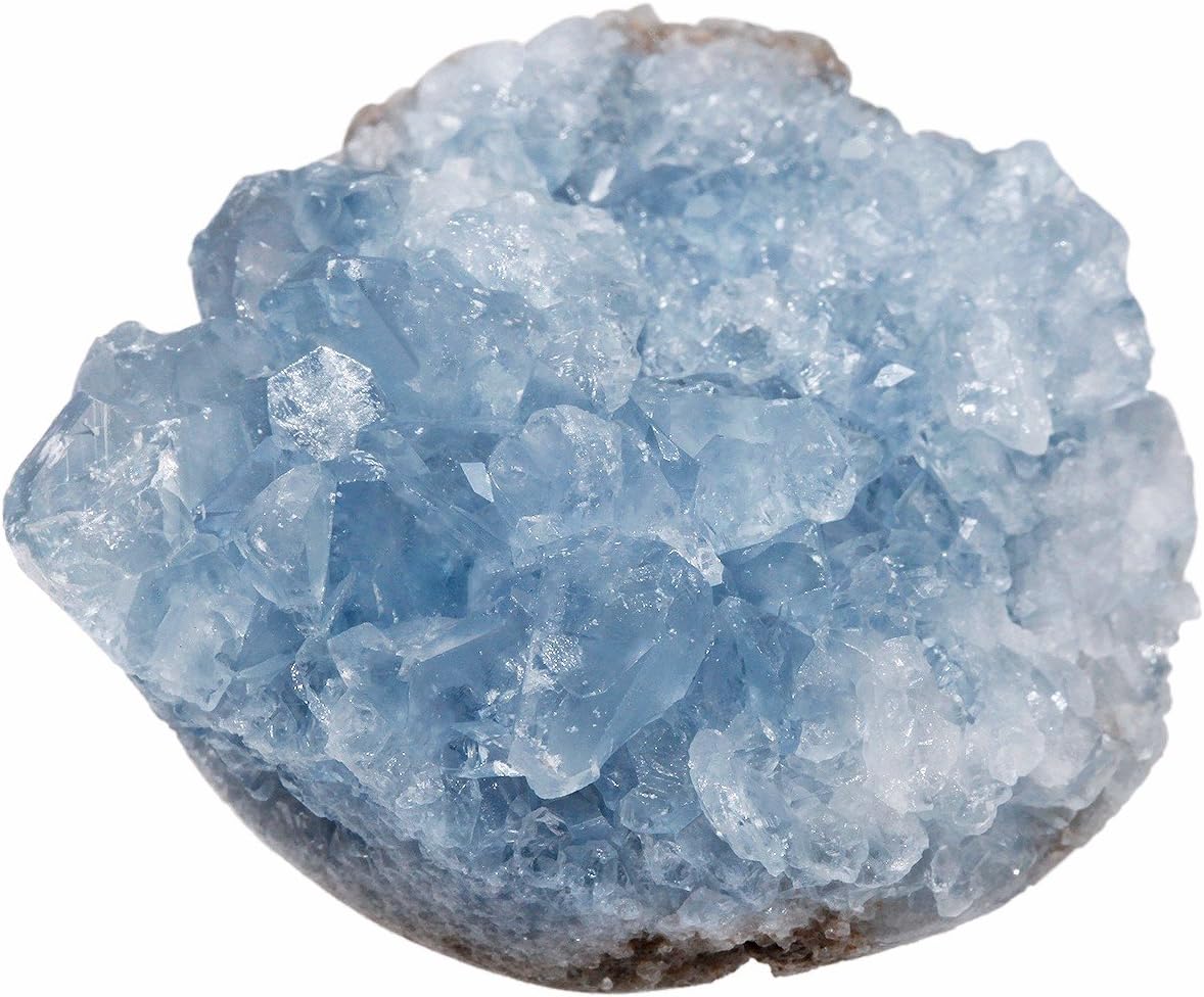 Rockcloud Natural Blue Celestite Crystal Cluster Home Decoration