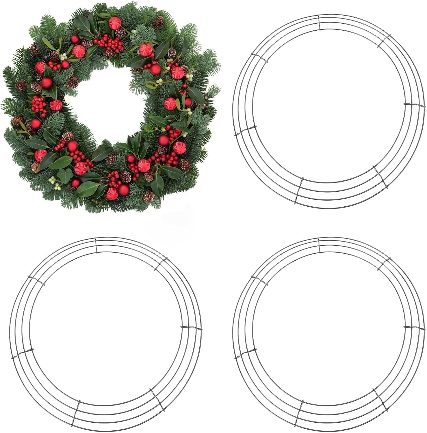 3 Pack 14 Inch Metal Wire Wreath Frames
