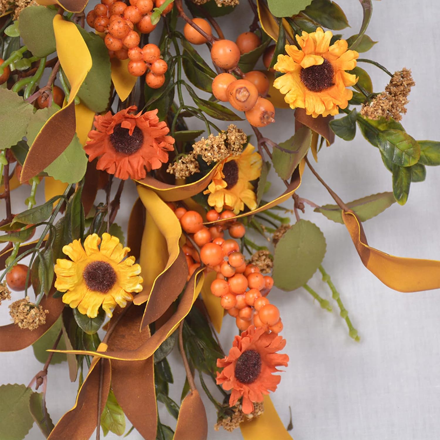 197 Inch Fall Harvest Teardrop Wreath Wall Hanging