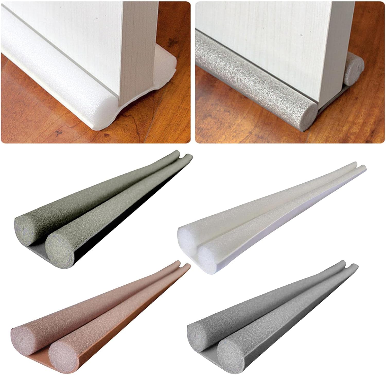 HUFFA Under Door Draft Stopper Insulation Cold Air Blocker Gray