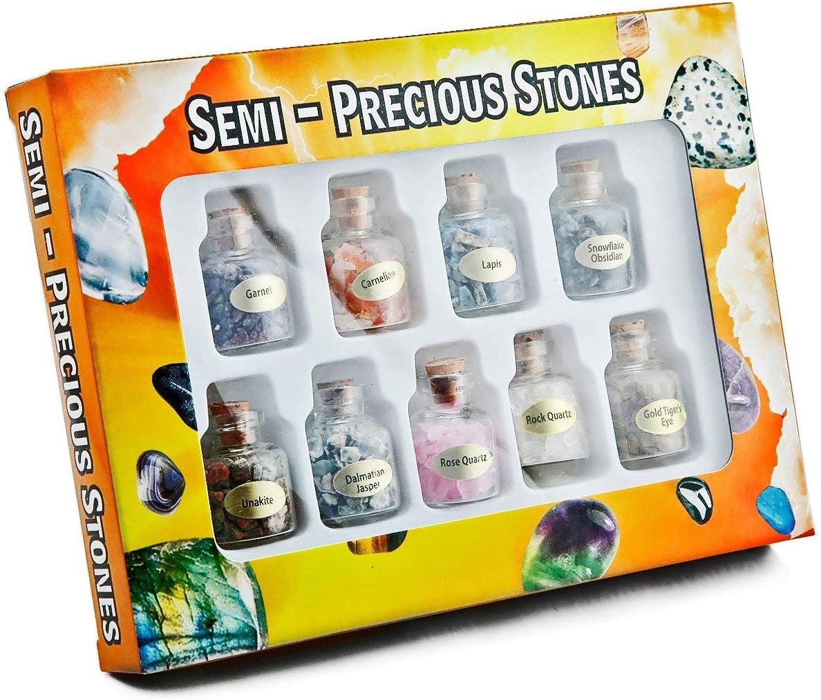 Mookaitedecor Healing Crystal Set with Wishing Bottles