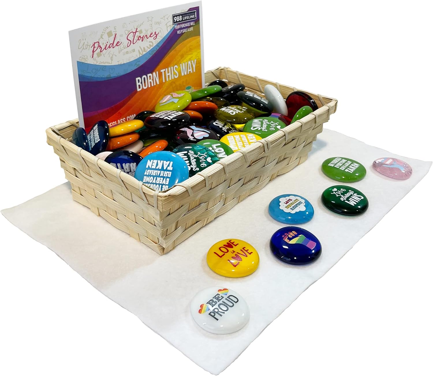Lifeforce Glass Pride Stones Set of 100