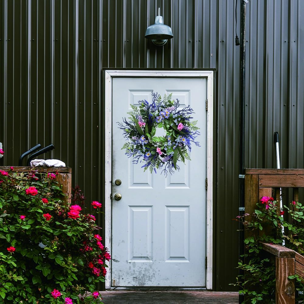 24 Inch Purple Spring Wreath for Front Door