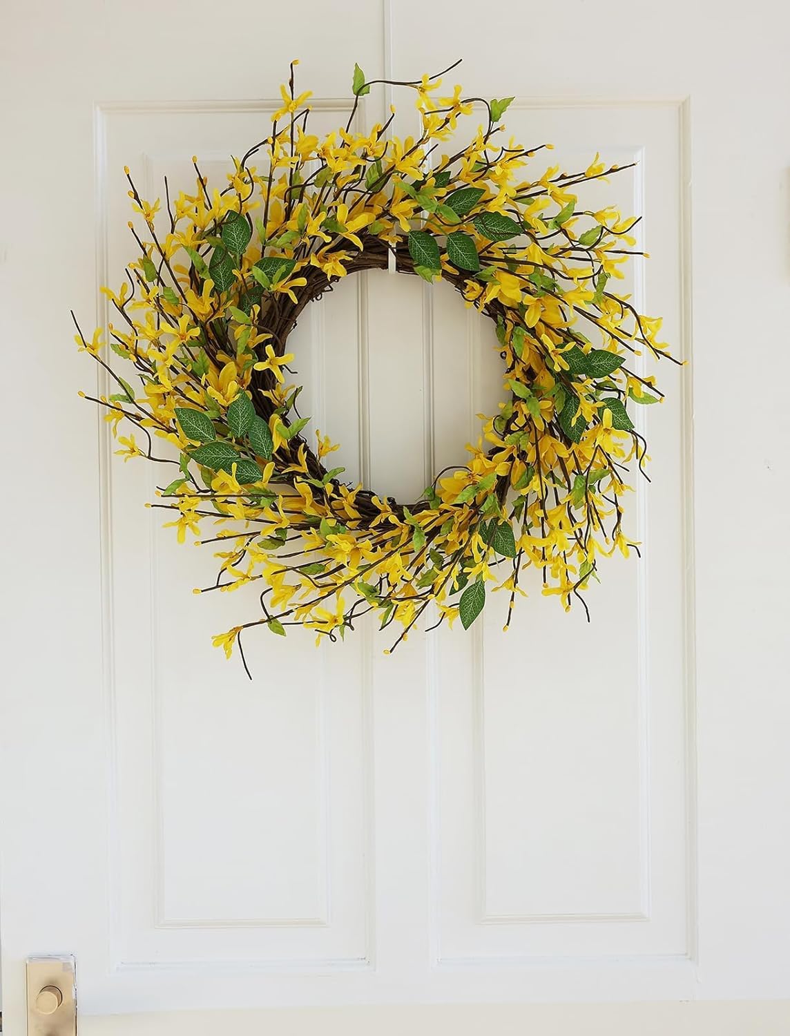 Hometrance 20 Inch Spring Wreath with Yellow Flowers