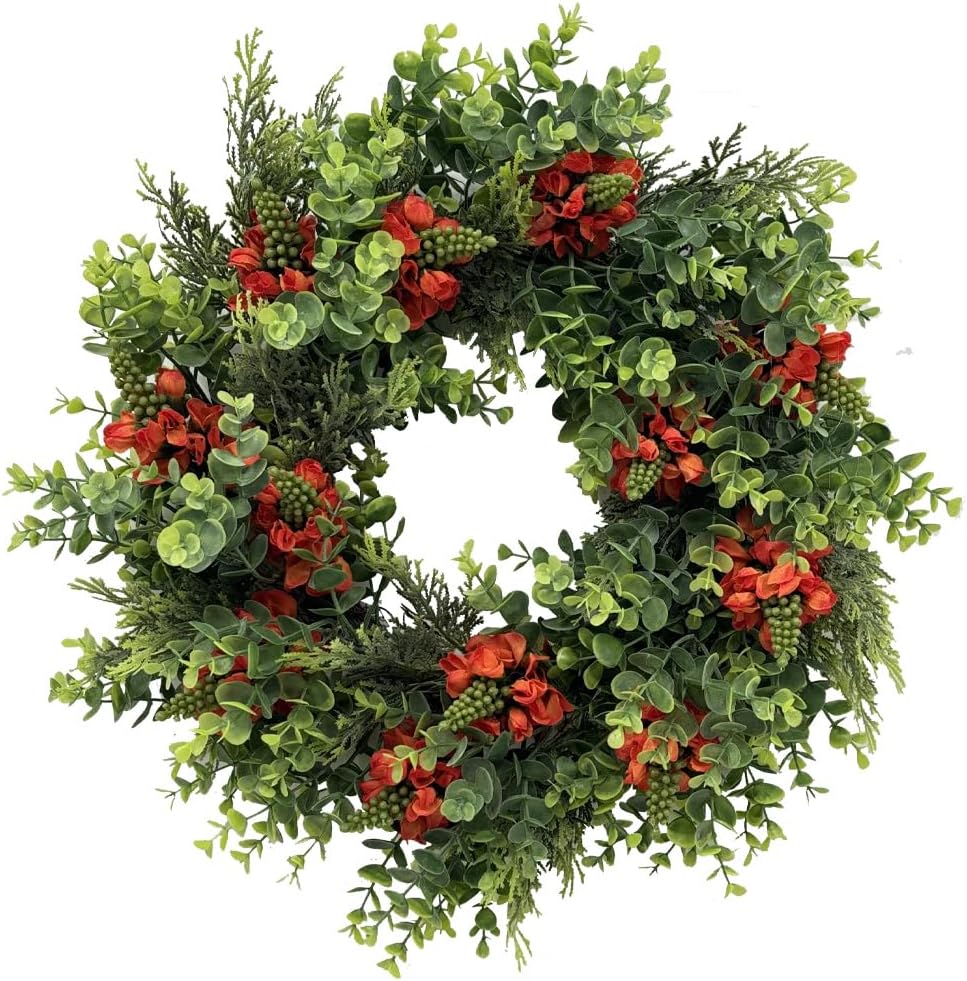 20 Inch Spring Summer Wreath for Front Door Decor