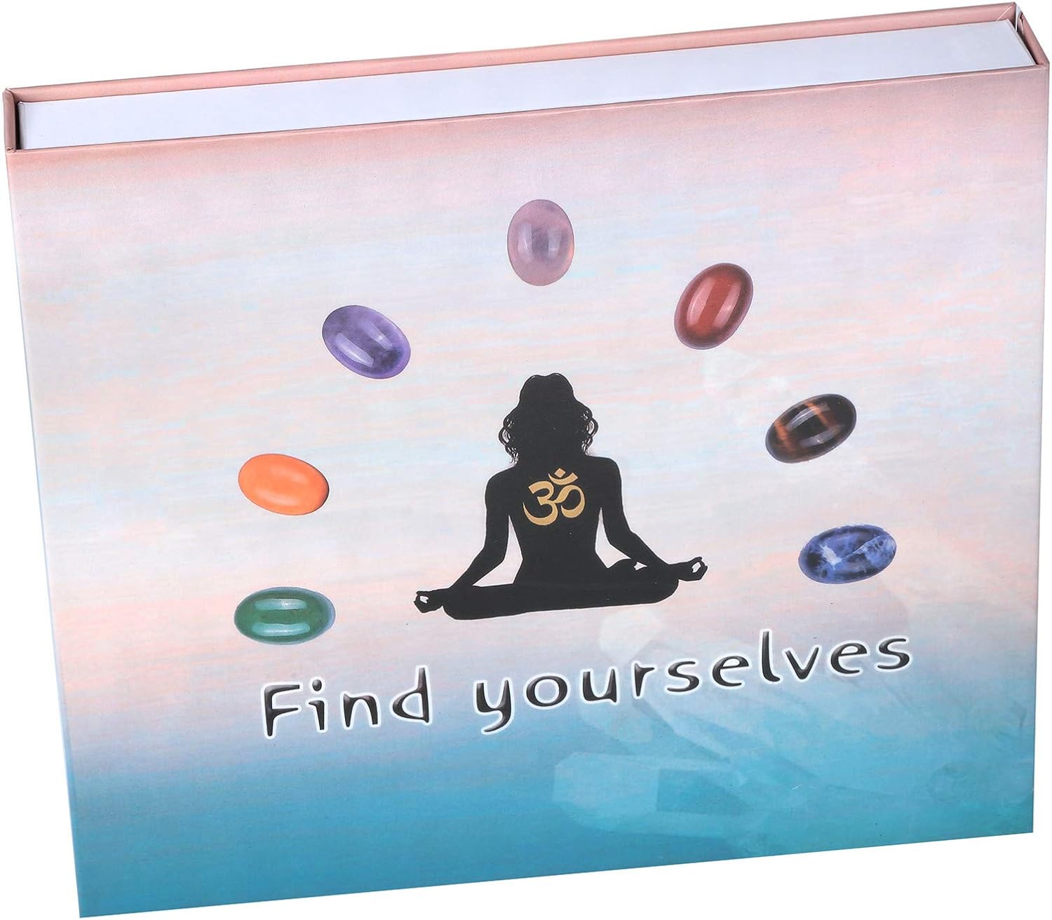 Rockcloud Chakra Therapy Starter Kit with 7 Stones and Worry Stone
