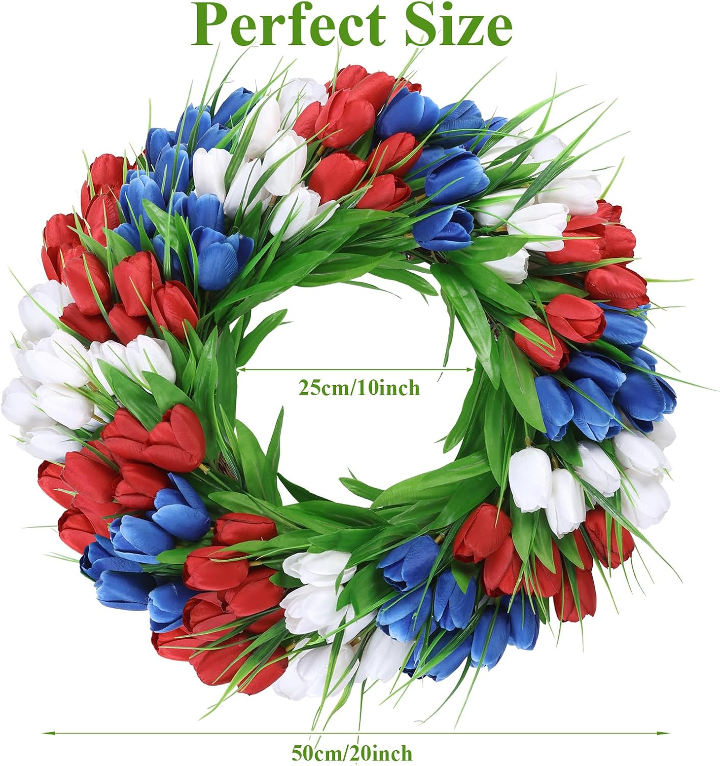 UArtlines 20 Inch Tulip Wreath for Front Door