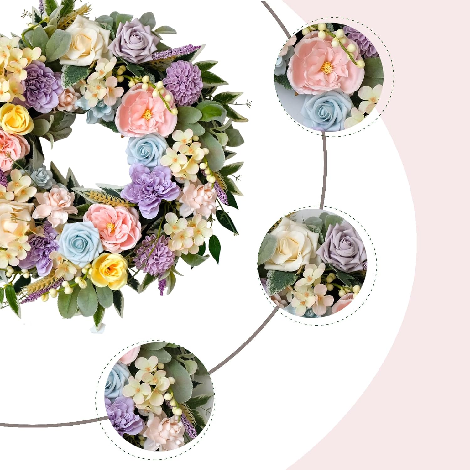 TEMPUS Spring Summer Wreath for Front Door