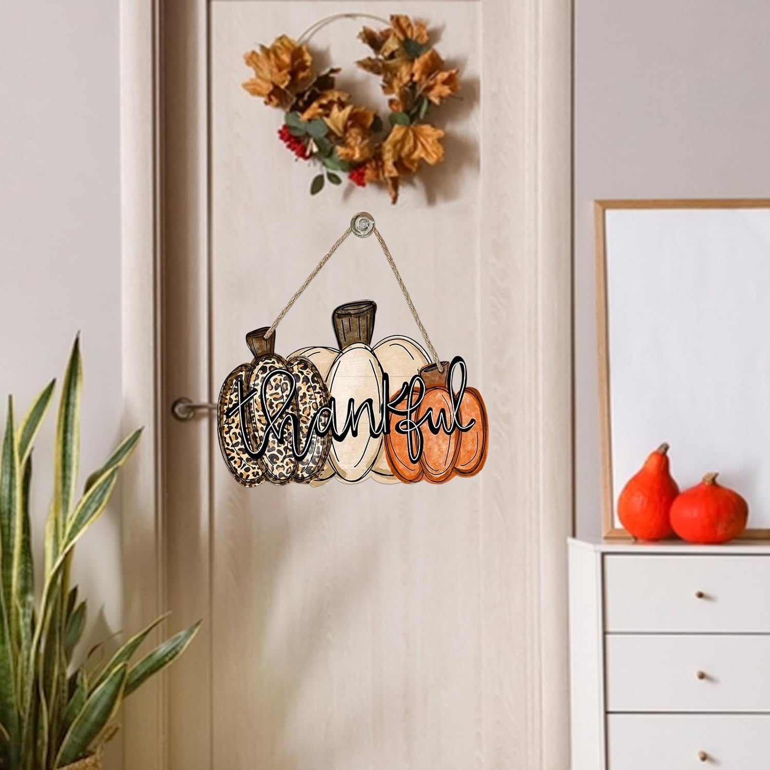 Deroro Fall Pumpkin Door Sign Thanksgiving Decor