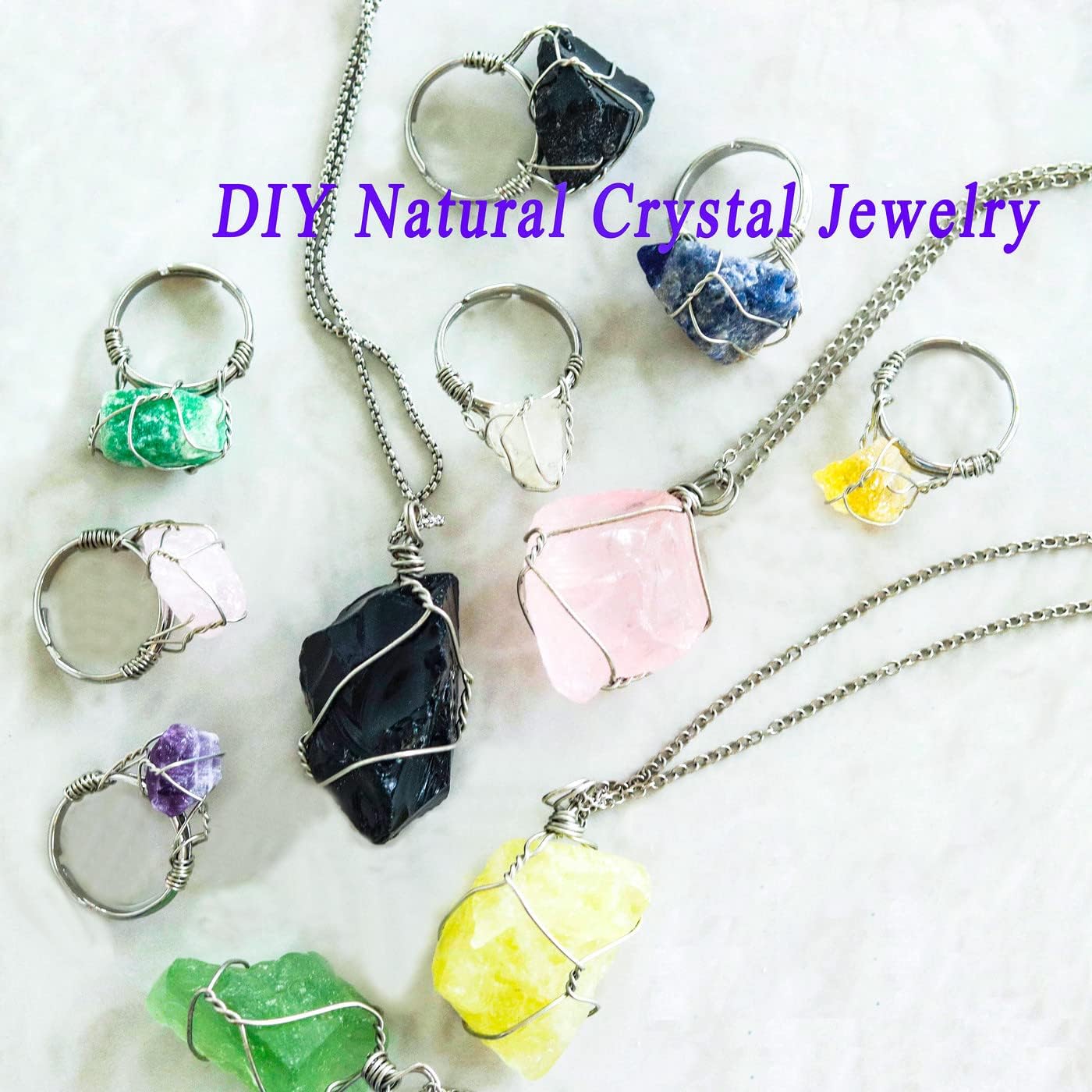 DUQGUHO 8 Pcs Natural Rough Crystal Stones for Tumbling and Decoration