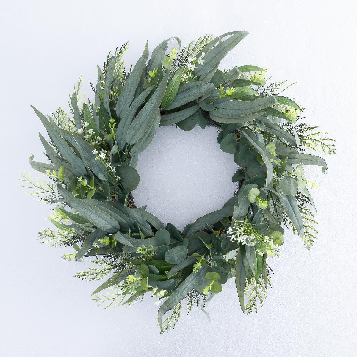 Seasons 22 Inch Artificial Eucalyptus Wreath for Front Door