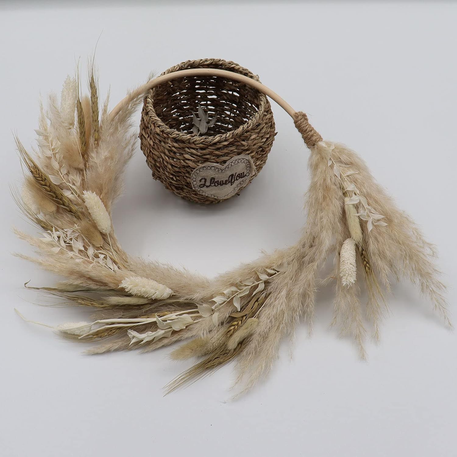 Real Dried Flower Wreath for Front Door Decorations
