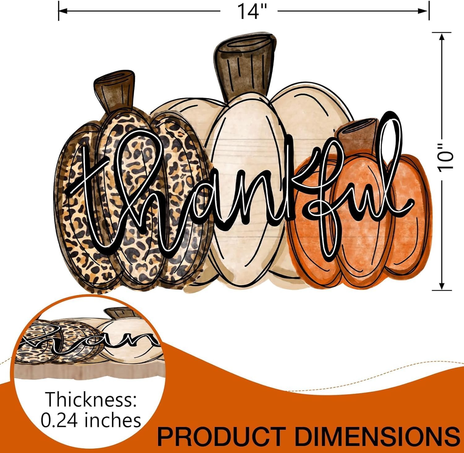 Deroro Fall Pumpkin Door Sign Thanksgiving Decor