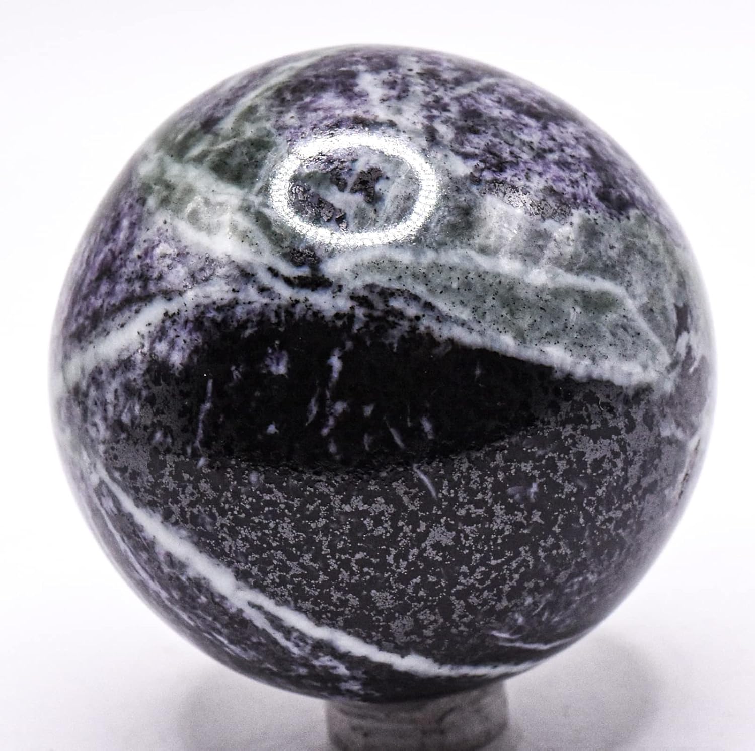 55mm Deep Purple Lilac Kammererite Sphere with Stand