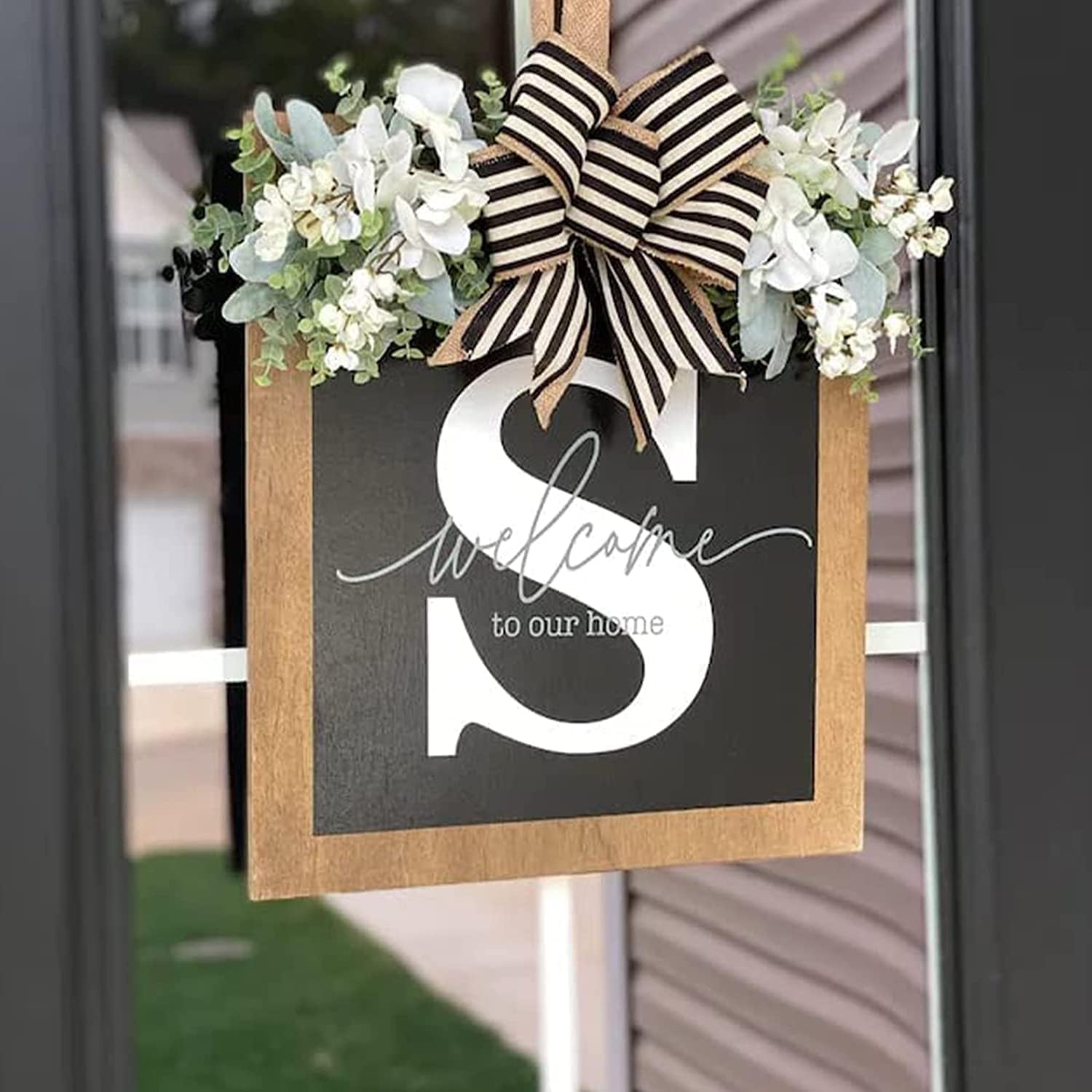 Last Name Year Round Front Door Wreath