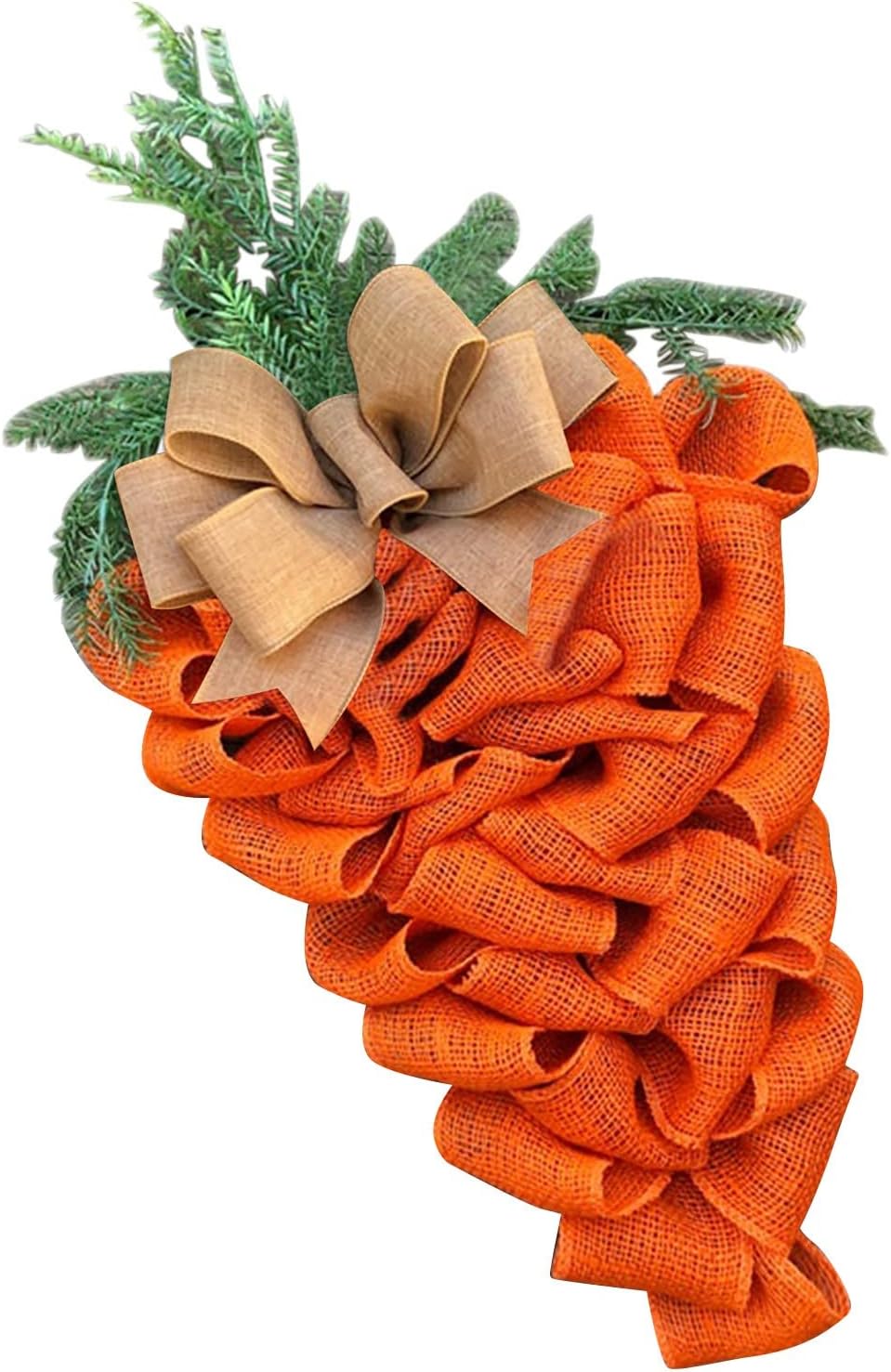 Easter Carrot Wreath with Bow and Eucalyptus Leaves
