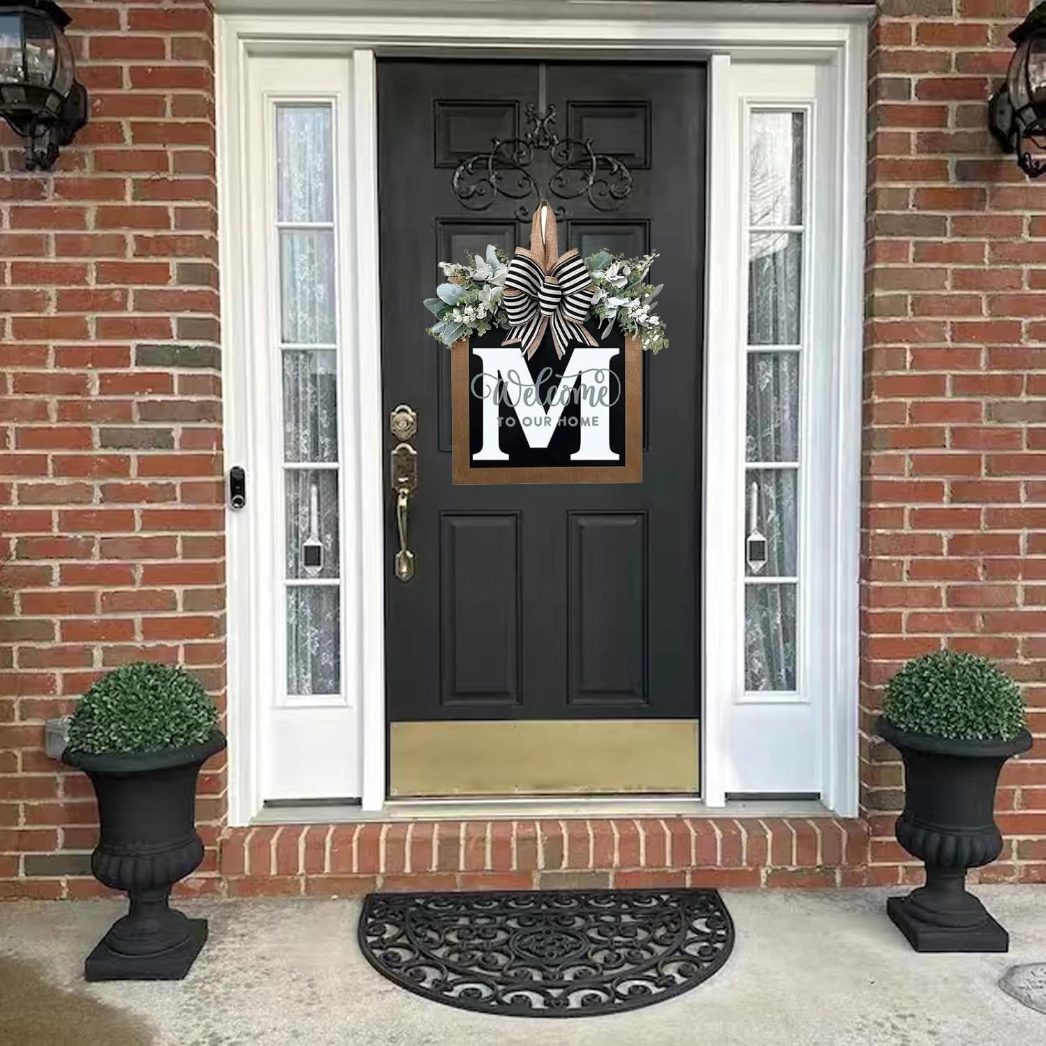 16 Personalized M Letter Wooden Welcome Sign