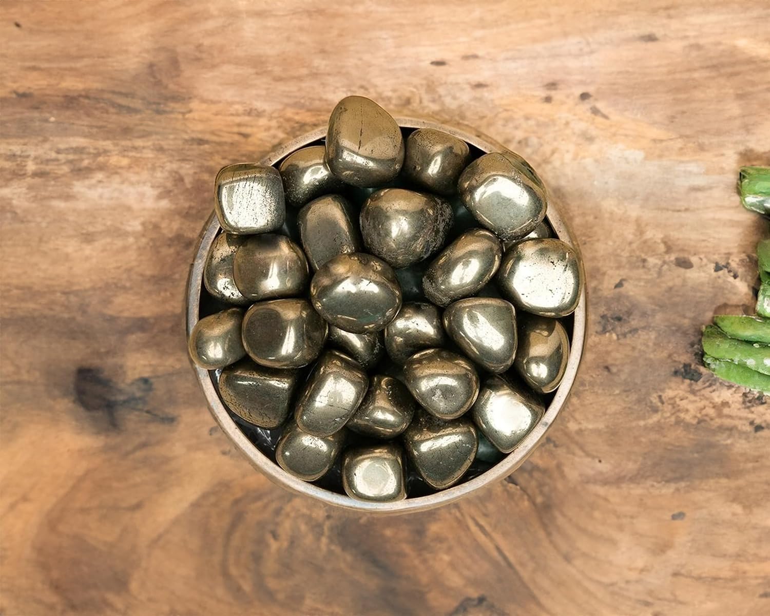 Golden Pyrite Tumbled Stones Bulk - 1 LB Natural Healing Crystals for Decor and Spirituality