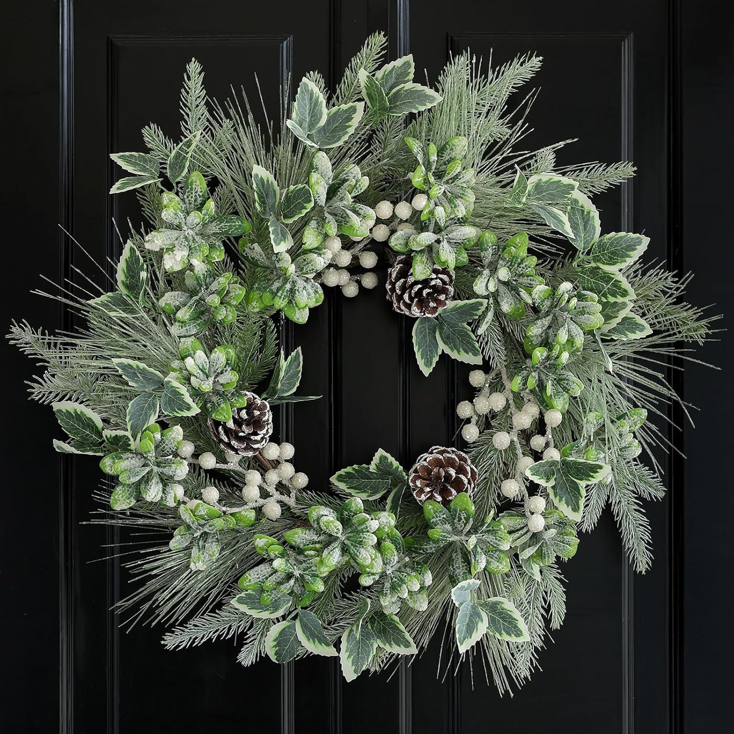 Winter Christmas Wreath 20 Inches for Front Door