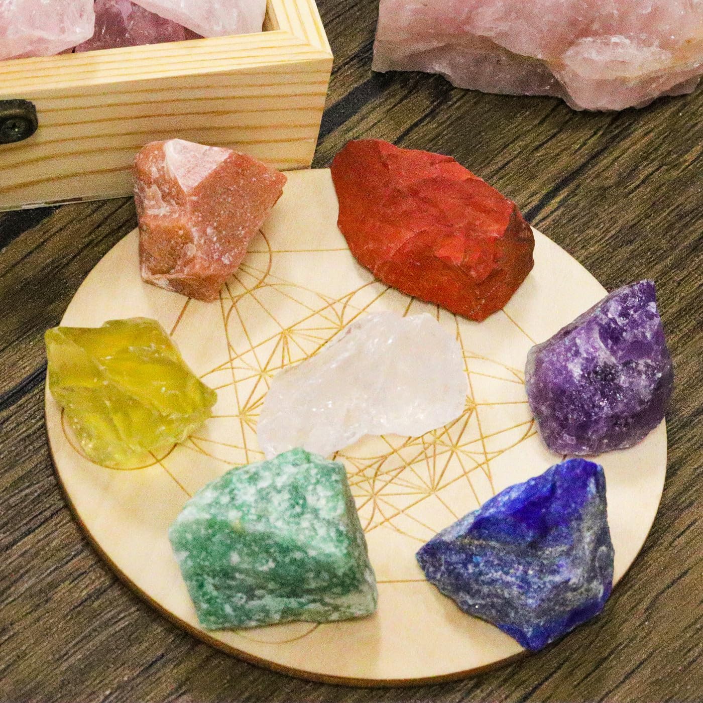 DUQGUHO 8 Pcs Natural Rough Crystal Stones for Tumbling and Decoration