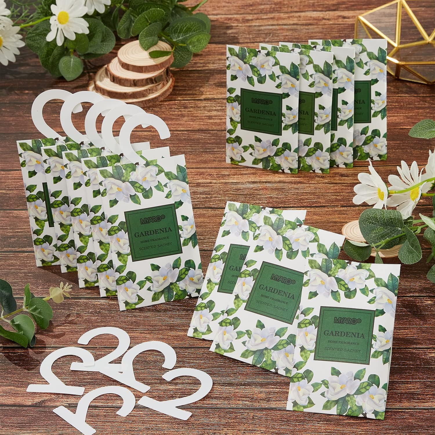 MYARO 12 Pack Gardenia Scented Sachets for Closet