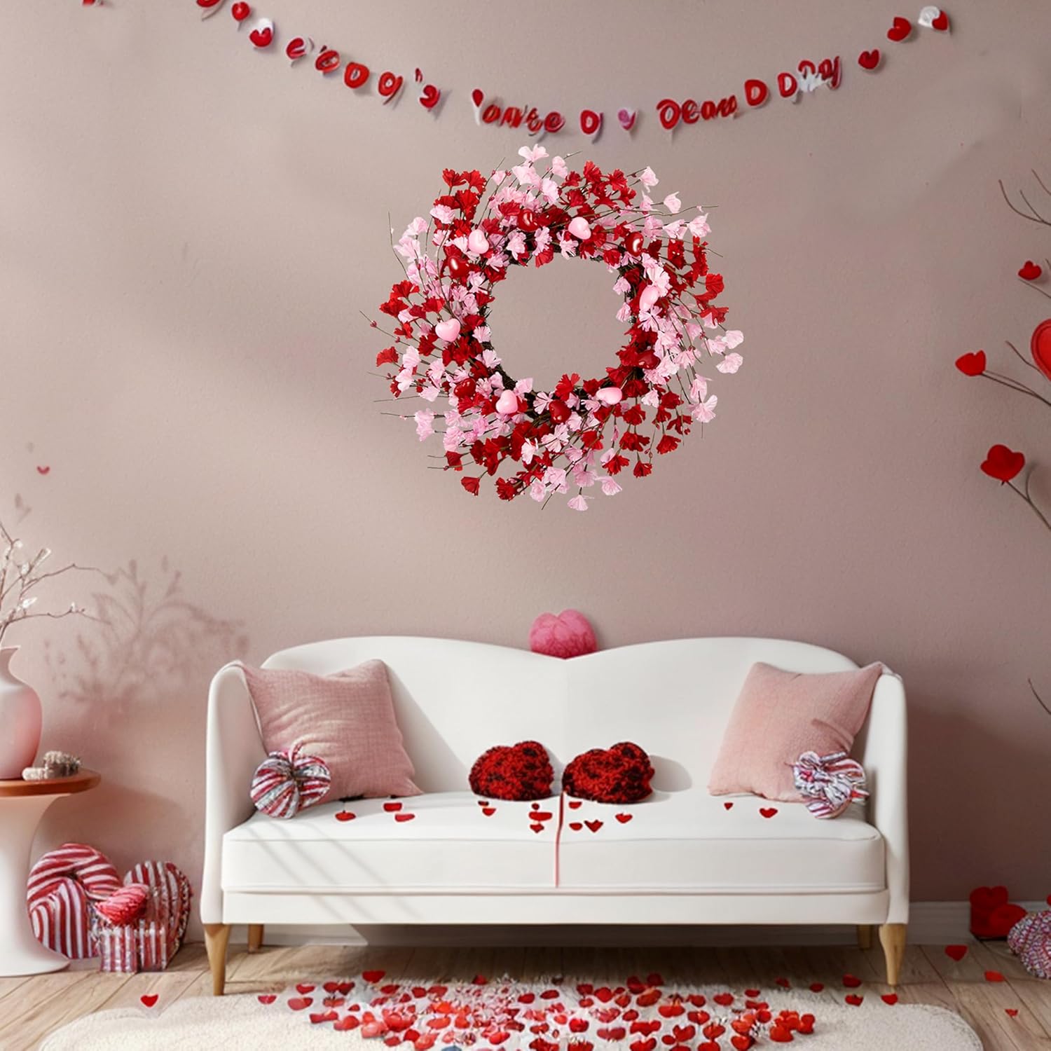 20 Inch Valentine Wreath for Front Door
