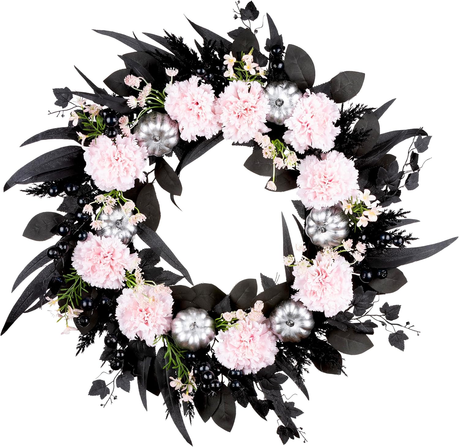 National Tree Company Artificial Pink Carnation Halloween Wreath 26 Inch